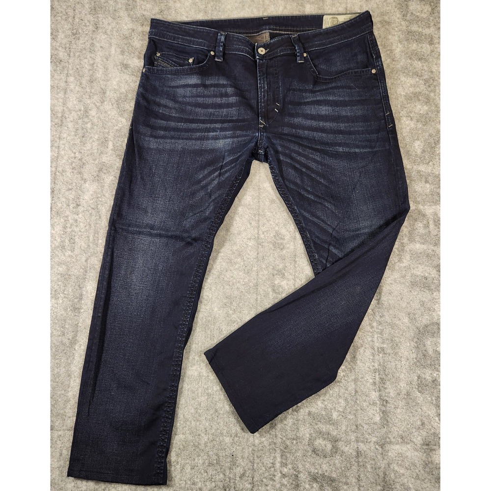 diesel jeans men's 38x26 blue Demin Slim Skinny mid rise Thavar